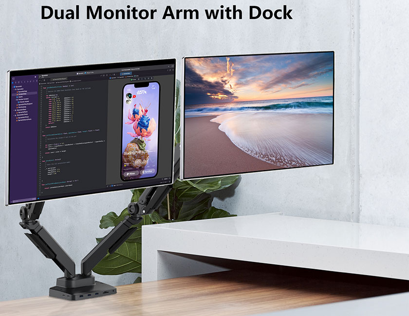 dual monitor arm
