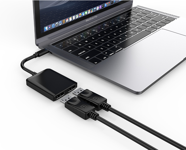 USB-C to Dual 4K DisplayPort MST Adapter Splitter