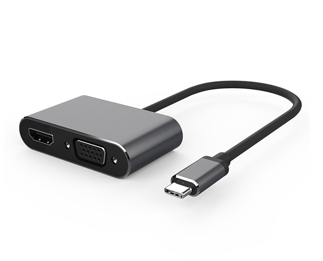 USB-C to HDMI VGA Adapter,USB Type C to VGA HDMI Adapter