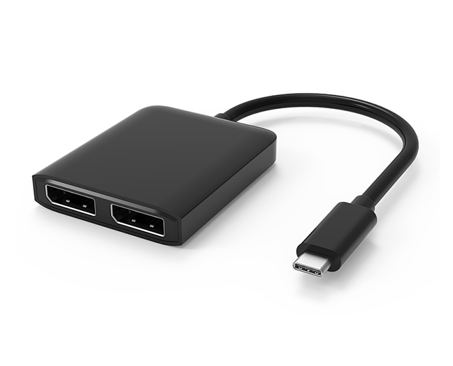 USB-C to Dual 4K DisplayPort MST Adapter Splitter