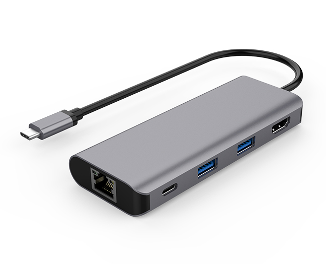 5-in-1 USB-C PD Ethernet HDMI Dongle, USB-C Hub
