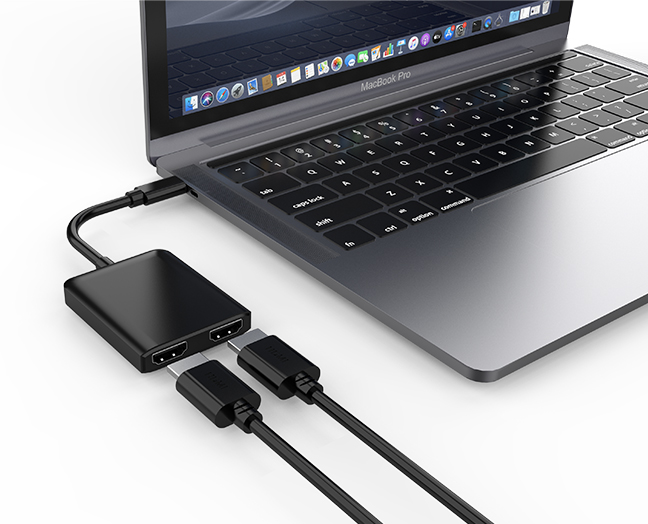2-in-1 USB-C to Dual HDMI Adapter, Type C to HDMI Converter