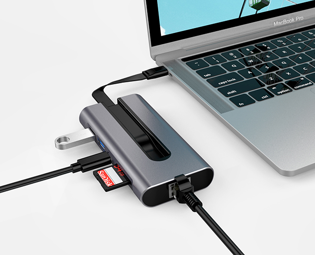 7-in-1 USB-C Hub Multiport Adapter for MacBook Pro