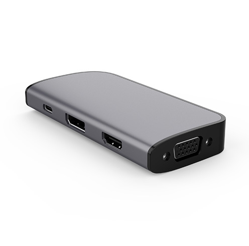 USB C MST Hub, Triple Video Display Monitor Adapter with PD Charging Port