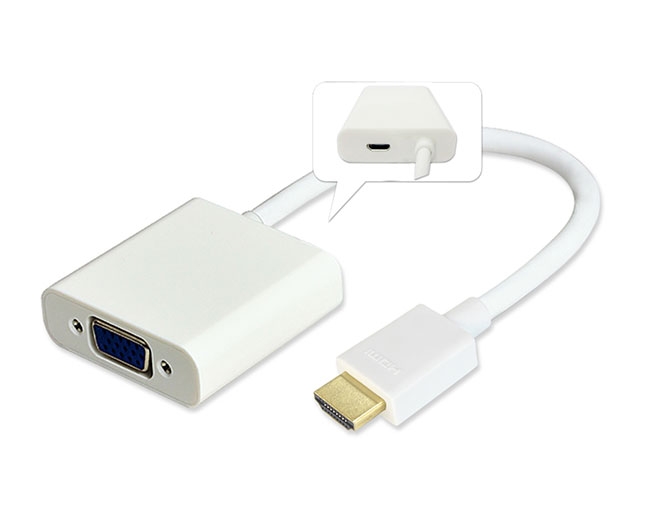 HDMI to VGA Adapter with Power Delivery