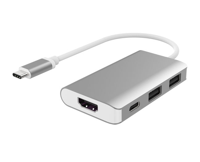 4-in-1 USB-C Hub with HDMI+PD+USB3.0