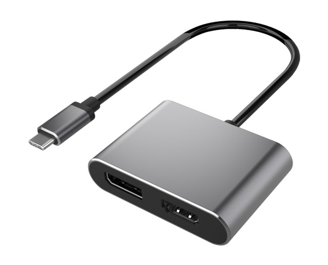 USB-C 2-in-1 Multiport Video Adapter, Hub Dongle
