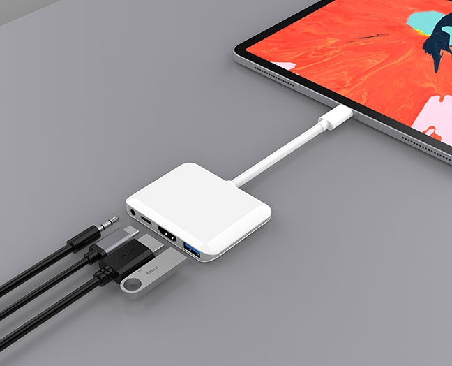 4-in-1 USB-C Hub for iPad Pro, USB C to HDMI Multiport Adapter