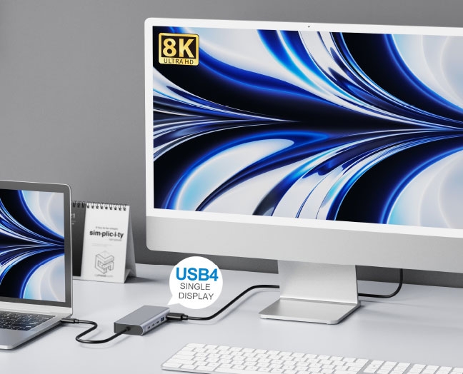 6 IN 1 USB4 Dock, USB4 8K Multi-Port Hub for MacBook