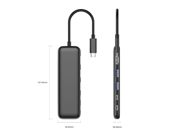 5-in-1 USB-C Hub, USB-C Multiport Adapter with 4K HDMI