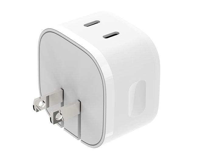 45W Dual USB-C Port Foldable Type C Plug Fast Wall Charger