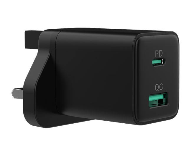 30W PD QC 3.0 Dual Port USB Type C Wall Charger