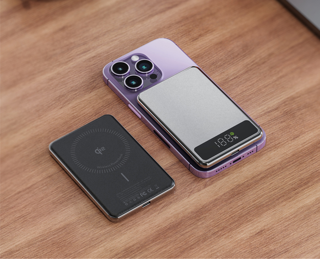 5000mAh Li-Polymer Power Bank – 20W Wired & 15W Qi2 Wireless Charging with MagSafe