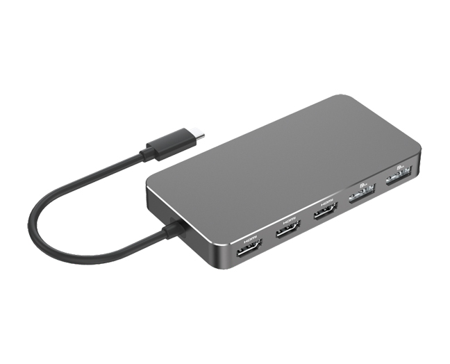 Triple-Display Video Converter - 4K/60Hz HDMI 2.0 & DP 1.4, MST/SST Support for Windows & Mac