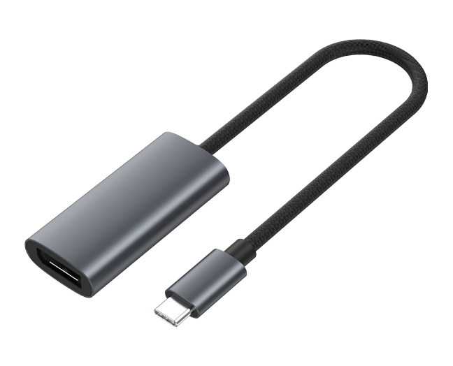 USB-C to DisplayPort 1.4 Adapter - 8K@60Hz with DSC, 4K@144Hz, Aluminum Housing