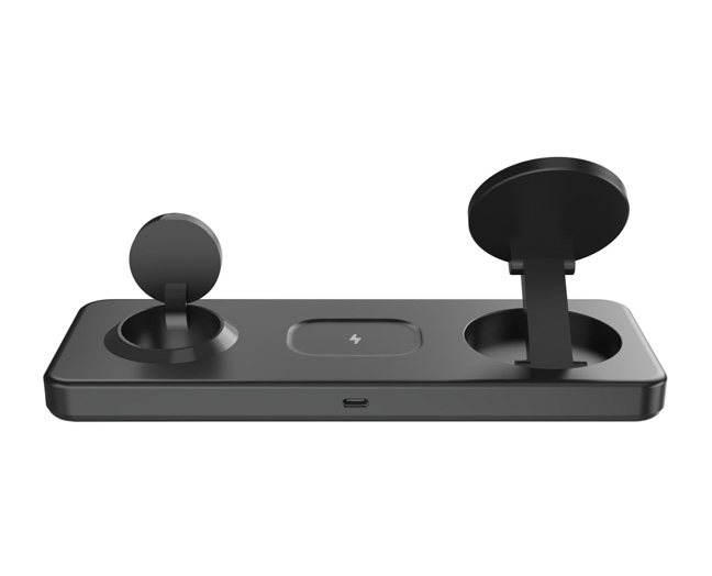3-in-1 Foldable Magnetic Wireless Charger Dock for iPhone/Apple Watch/AirPods – 15W Fast Charge